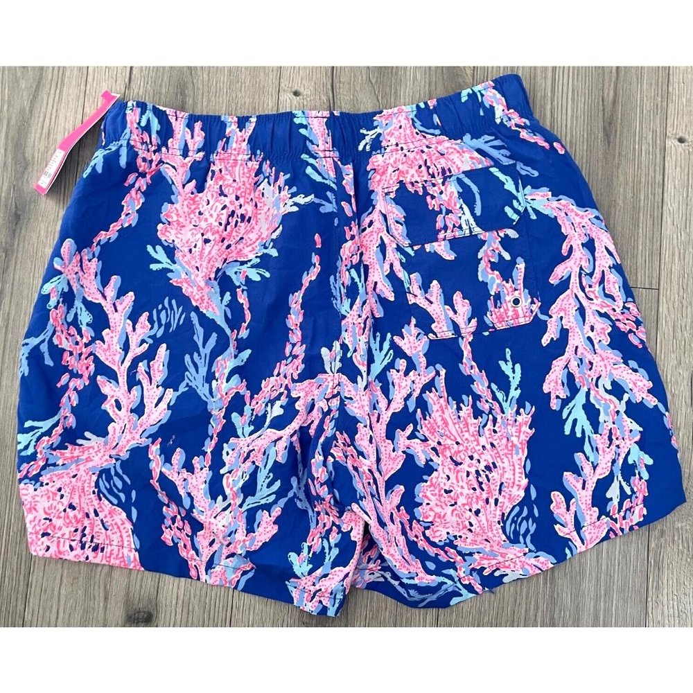 Lilly Pulitzer Men’s Capri Swim Trunks Borealis Blue Swim On Over MED or LG  $98 - Picture 4 of 11